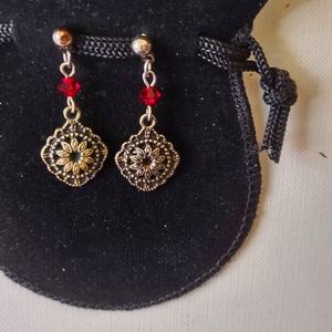 Antiqued Silvertone post earrings